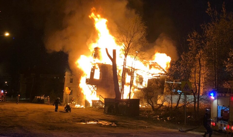 Дом Гринфельда  этой ночью сгорел в Архангельске